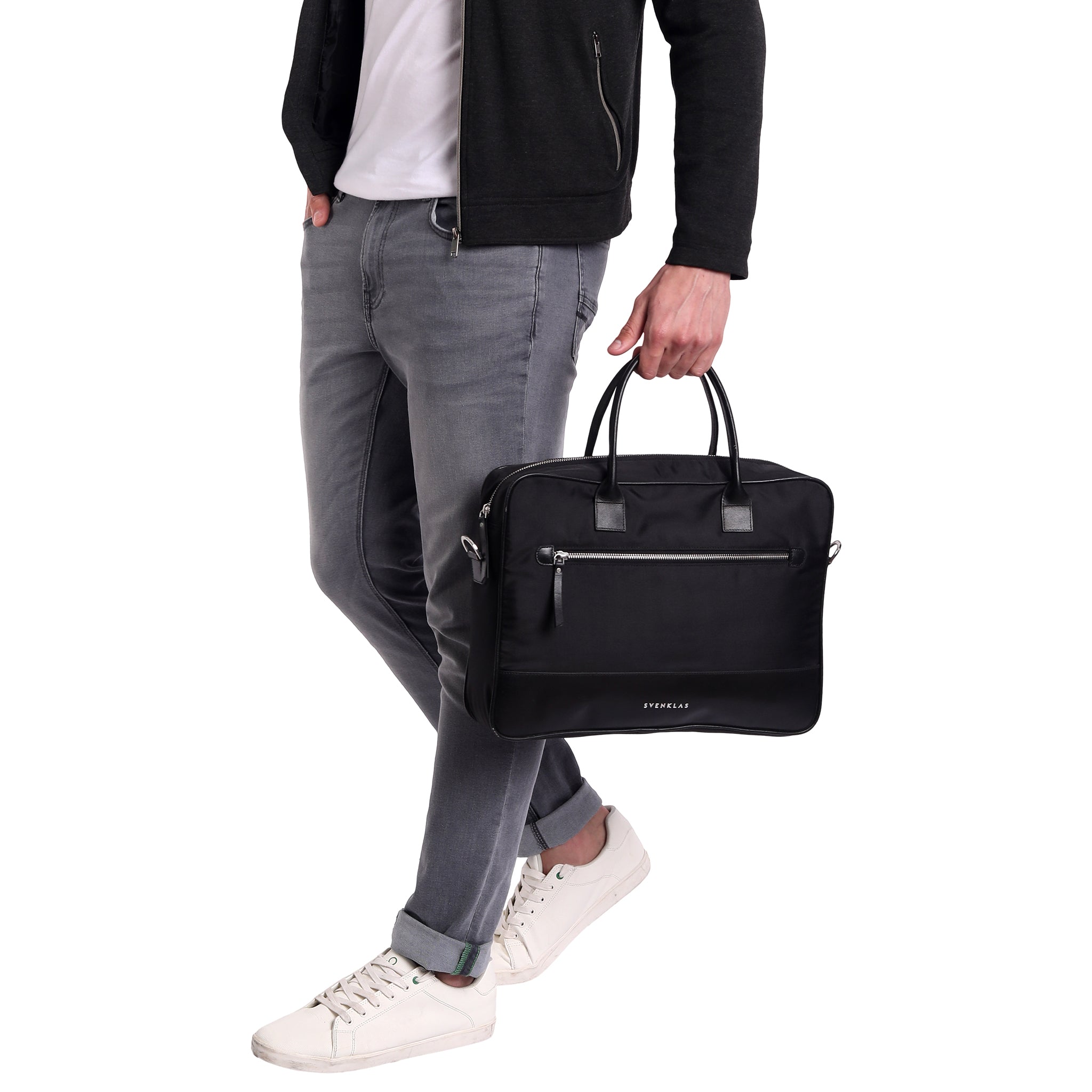 Svenklas Melvin Black Messenger Bag