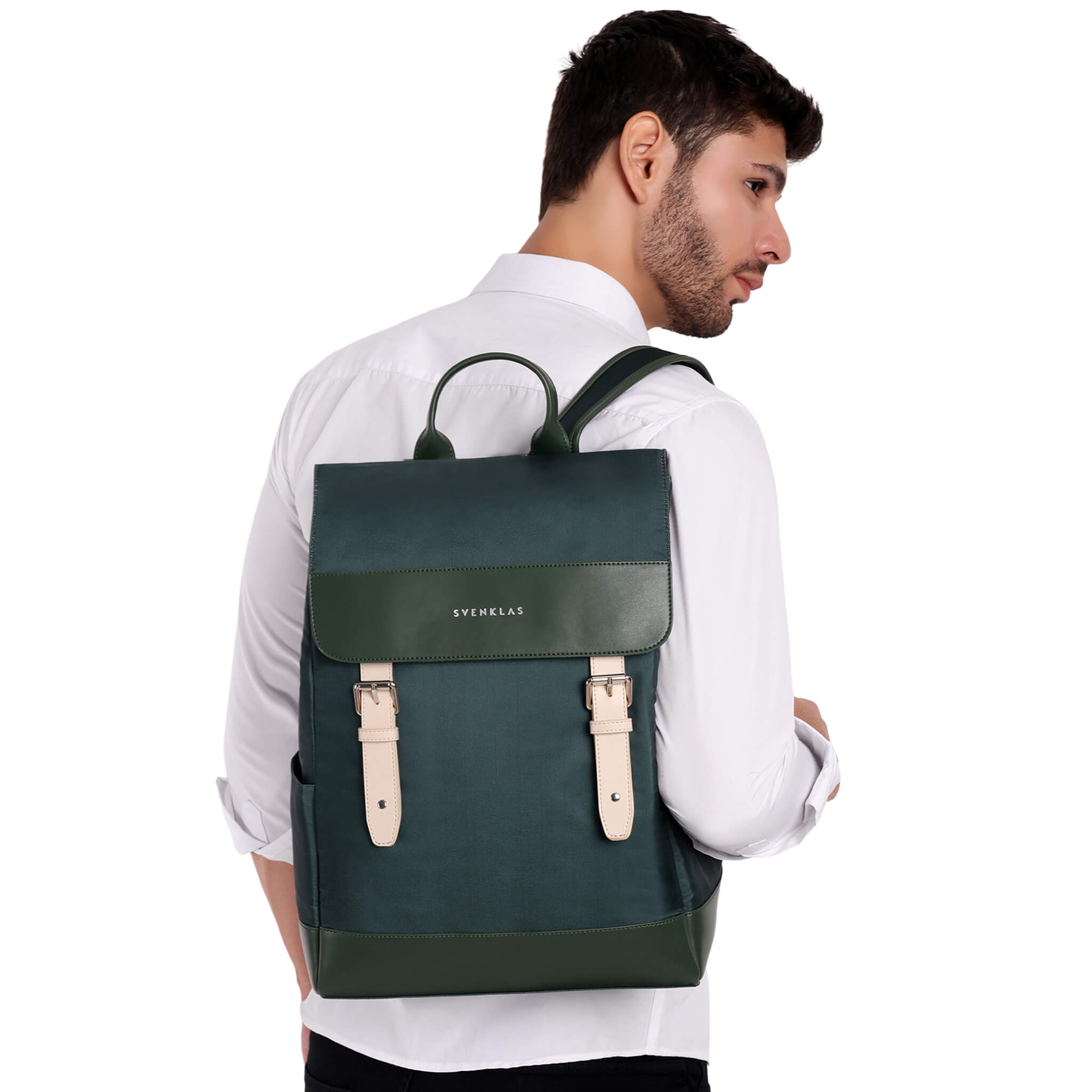 Svenklas amber forest green backpack