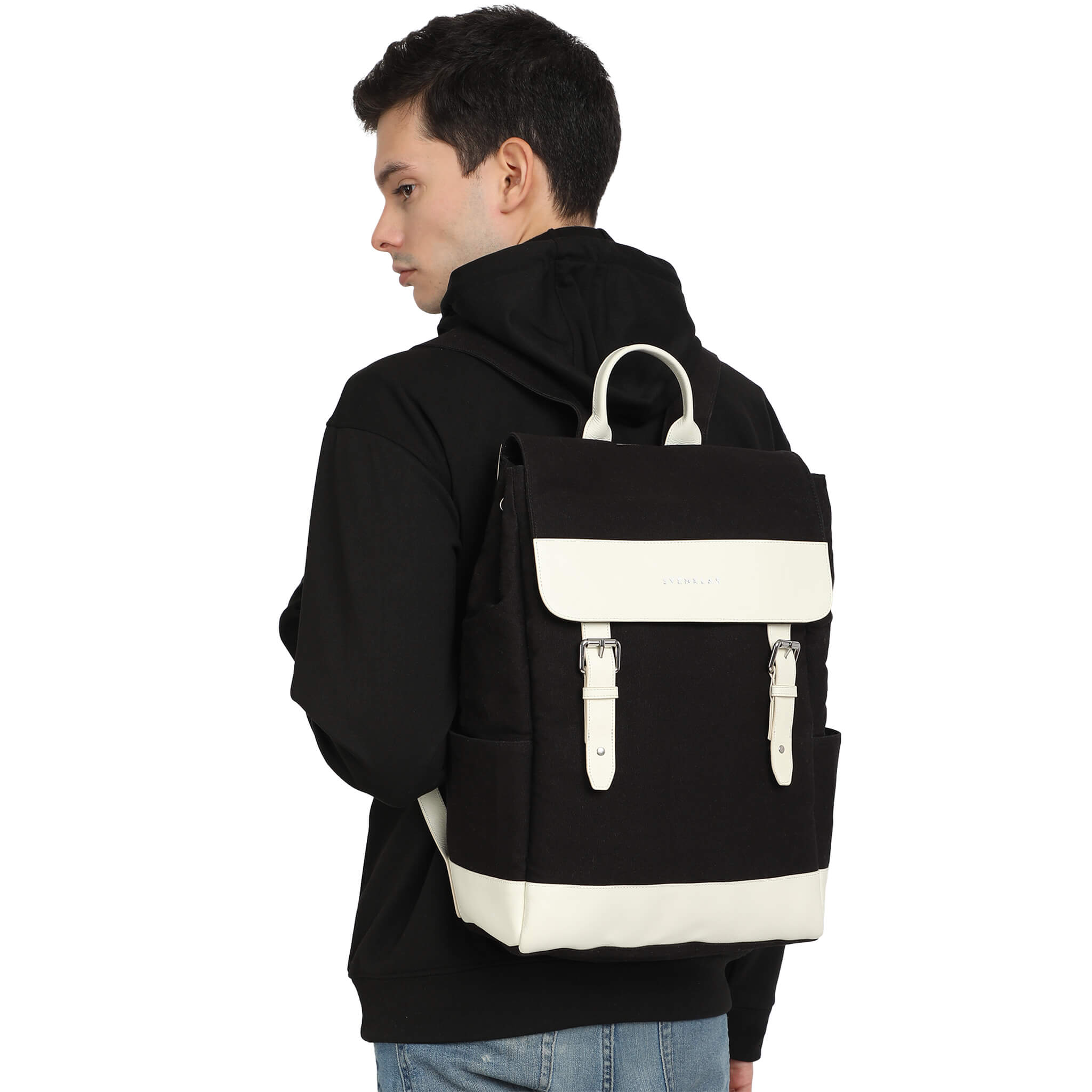 Svenklas amber white black backpack